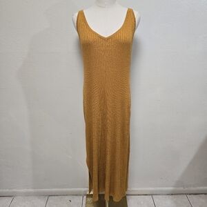 Naadam Silk & Cashmere Ribbed Slip Dress Size Large